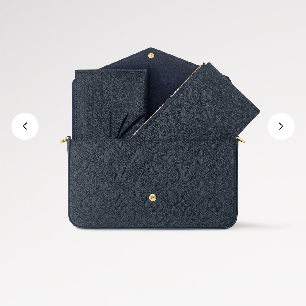 Louis Vuitton Navy and Gold Clutch with Chain Strap - Picture 2 of 4